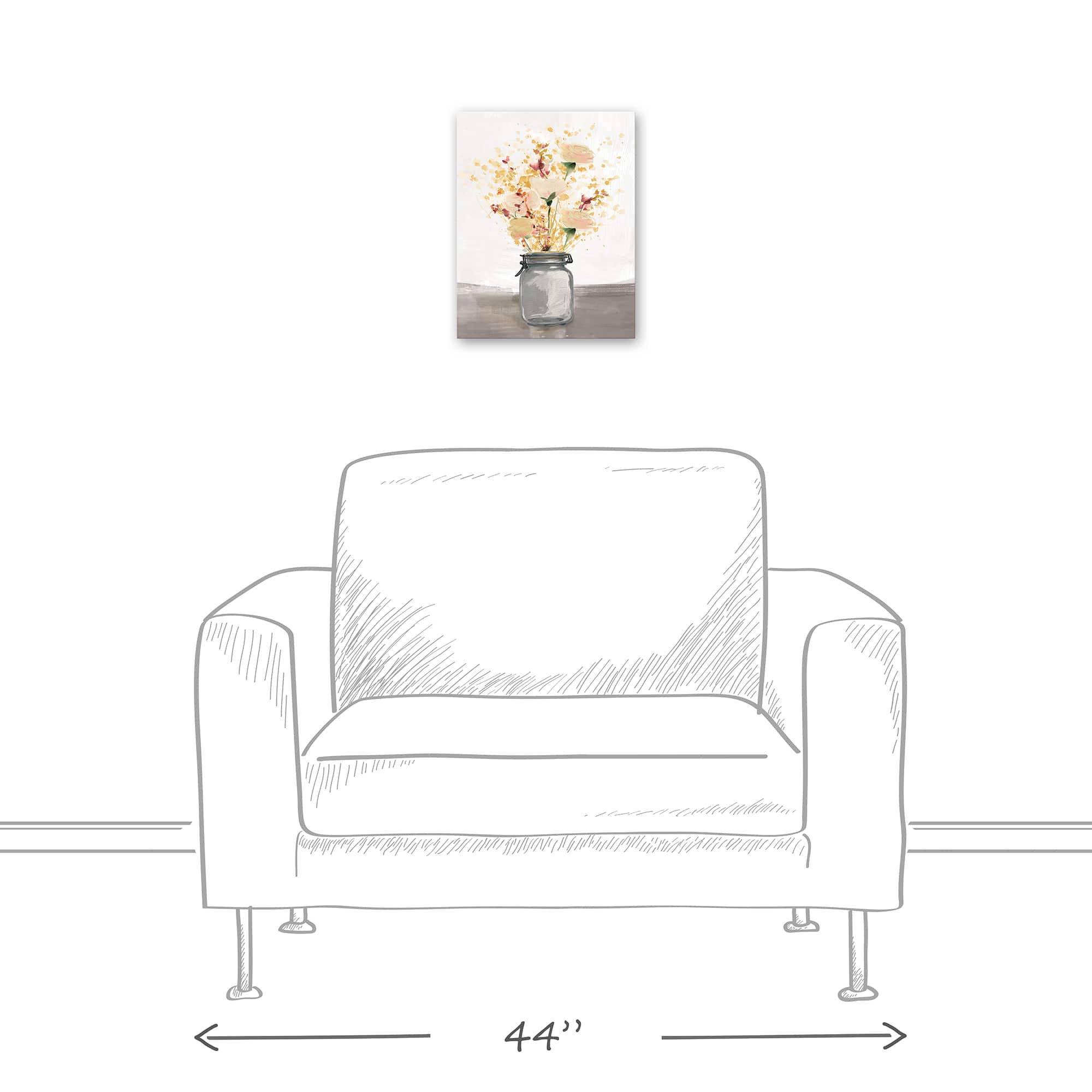 Floral Mason Jar Canvas Wall Art